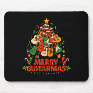 Guitar Santa Hat Christmas Tree Funny Music Loves Mouse Pad
