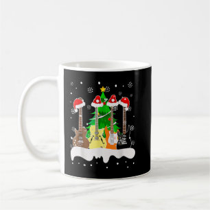 Guitar Santa Snow Christmas Tree For Music Lovers Coffee Mug