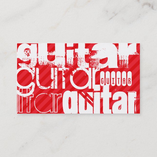 Guitar; Scarlet Red Stripes Business Card (Back)