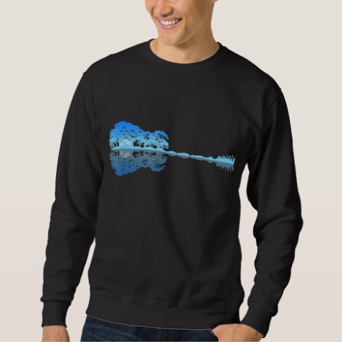 Guitar Shadow Lake Love Guitar Musician Guitarist  Sweatshirt