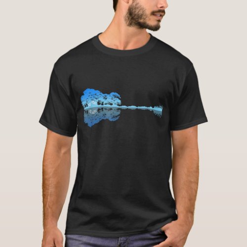 Guitar Shadow Lake Love Guitar Musician Guitarist  T_Shirt