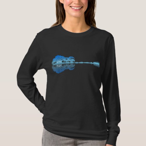 Guitar Shadow Lake Love Guitar Musician Guitarist  T_Shirt