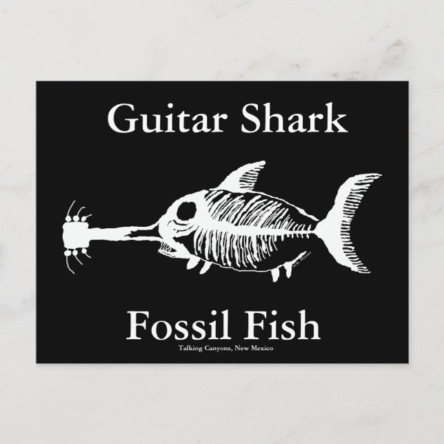 Guitar Shark Fossil Fish Postcard (Front)