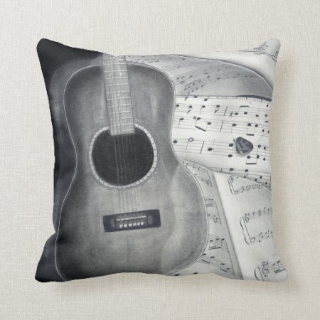 Guitar & Sheet Music Pillow