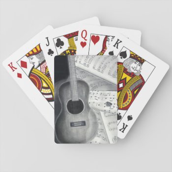 Guitar & Sheet Music Playing Cards by DrawingsbyKDM at Zazzle