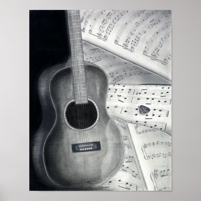 Guitar & Sheet Music Poster Art (Front)