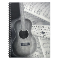 Guitar & Sheet Music Spiral Notebook