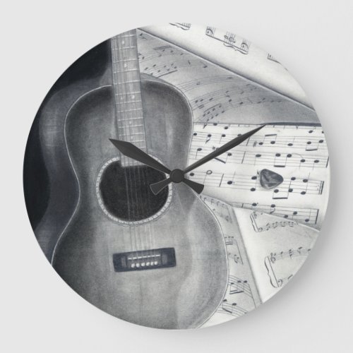 Guitar  Sheet Music Wall Clock