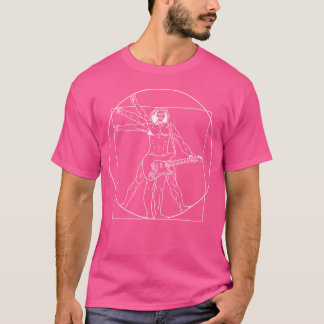Guitar Shirt Da Vinci Vitruvian Man Guitar Player