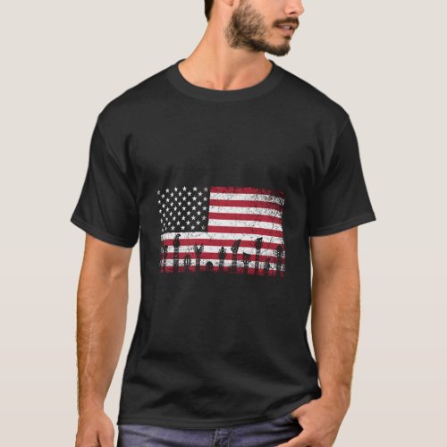 Guitar Shirt For Men American Flag Vintage Music M