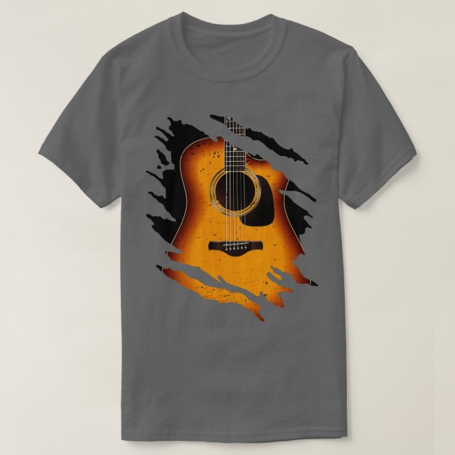 Guitar Shirt Guitar Acoustic Music Shirt Guitarist (Design Front)