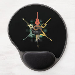 Guitar Shirt. Retro Style, Gift For Guitarist Gel Mouse Pad