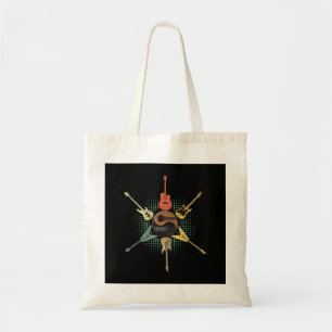 Guitar Shirt. Retro Style, Gift For Guitarist Tote Bag