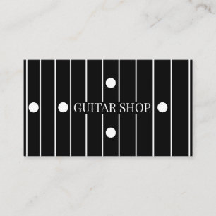 Guitar Shop Luthier Ebony Fretboard Graphic Design Business Card