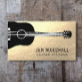 guitar silhouette on faux gold foil business card