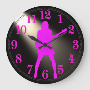 Guitar Siluhette for Round (Large) Wall Clock