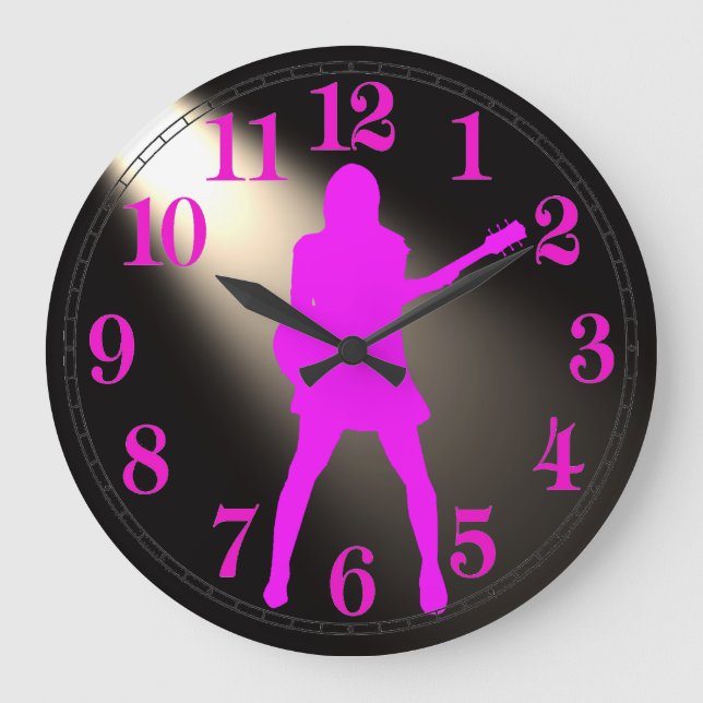 Guitar Siluhette for Round (Large) Wall Clock (Front)