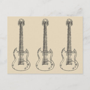 Guitar Sketch Postcard