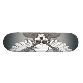 Guitar skull skateboard deck