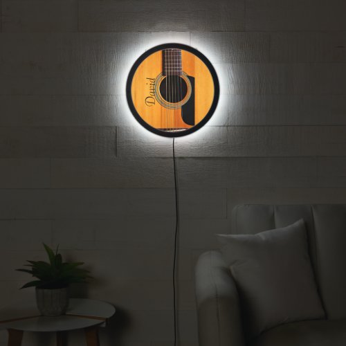 Guitar sound hole personalized  LED sign