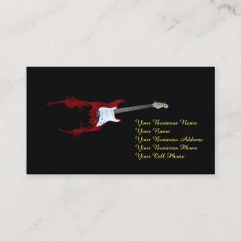 Guitar Splash Business Card by Iverson_Designs at Zazzle