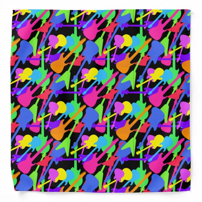 Guitar Splash Pattern Bandana (Front)