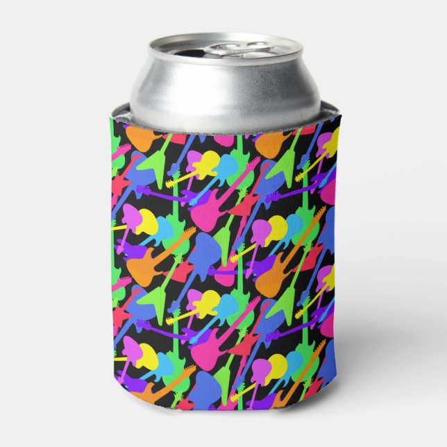 Guitar Splash Pattern Can Cooler (Can Front)