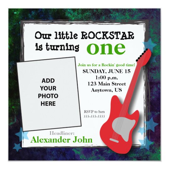 Guitar Stars Boy S Rockstar Birthday Invitation Zazzle Com