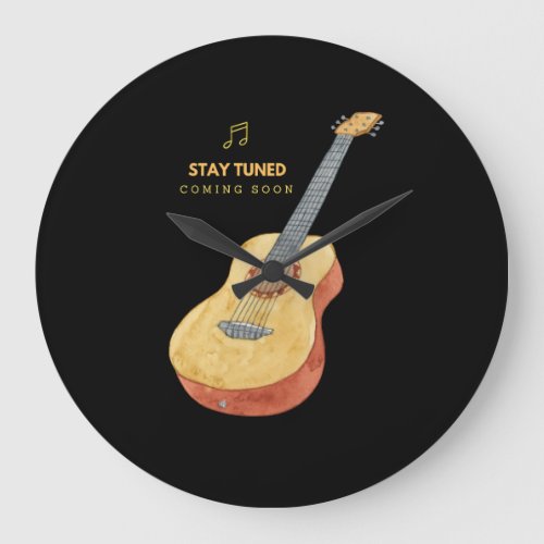 Guitar Stay Tuned Large Clock