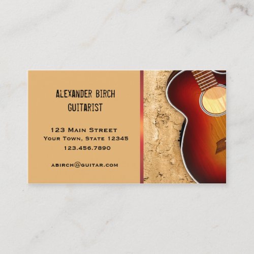 Guitar Stone Wall Business Card