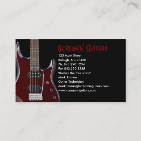 Guitar Store Design Business Card