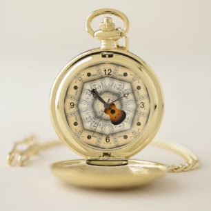 Guitar ~ Strange Musical Design ~ Unique ~ Pocket Watch