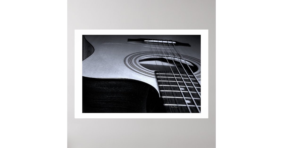 Guitar Strings BW Poster | Zazzle.com