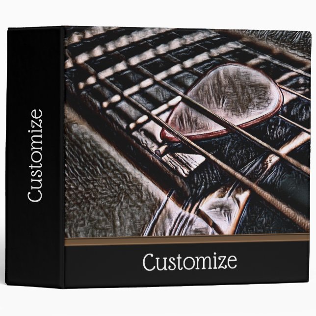 Guitar Strings In Leather Binder (Front/Spine)
