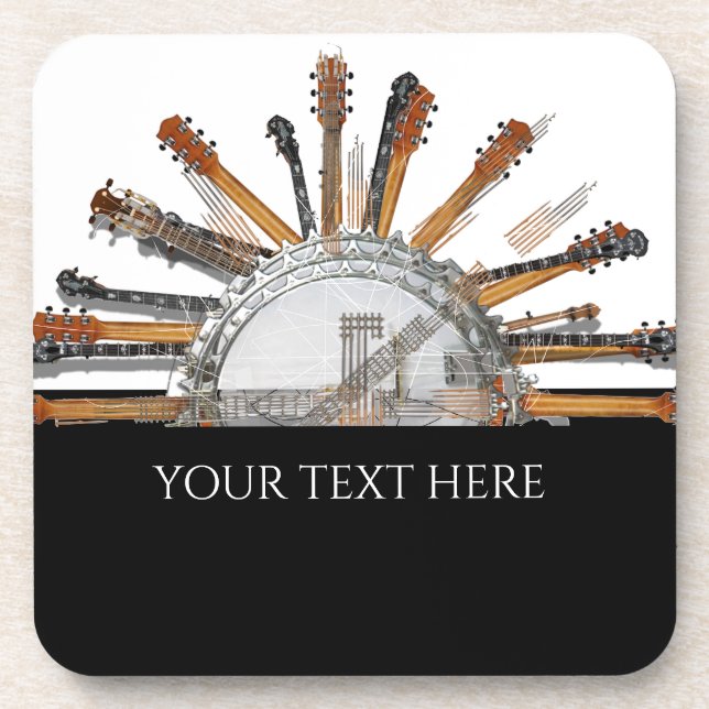 GUITAR STRINGS IN THE SUN BEVERAGE COASTER (Front)