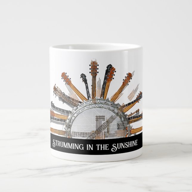 GUITAR STRINGS IN THE SUN GIANT COFFEE MUG (Front)