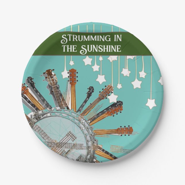 GUITAR STRINGS IN THE SUN PAPER PLATES (Front)