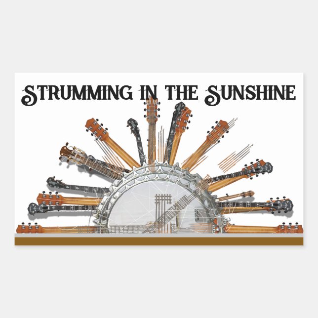 GUITAR STRINGS IN THE SUN RECTANGULAR STICKER (Front)