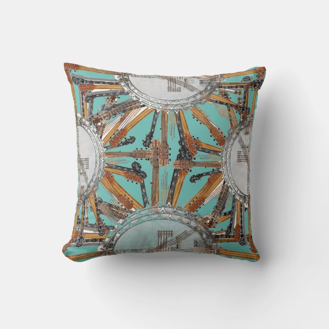 GUITAR STRINGS IN THE SUN THROW PILLOW (Front)