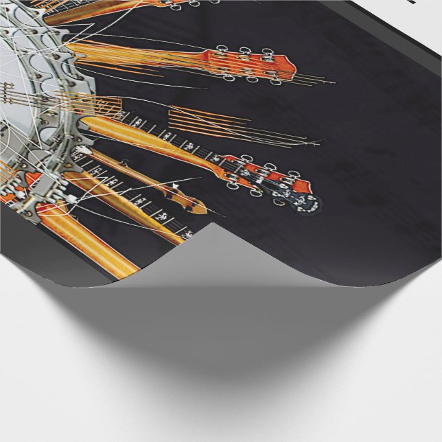 GUITAR STRINGS IN THE SUN WRAPPING PAPER (Corner)