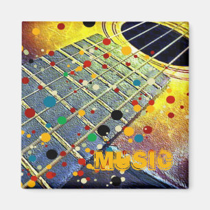 Guitar Strings Musical Watercolor Magnet