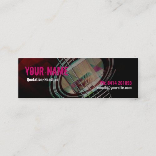 GUITAR Strings Pink Profile card Business Cards