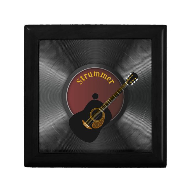 Guitar Strummer Editable Text Gift Box (Front)