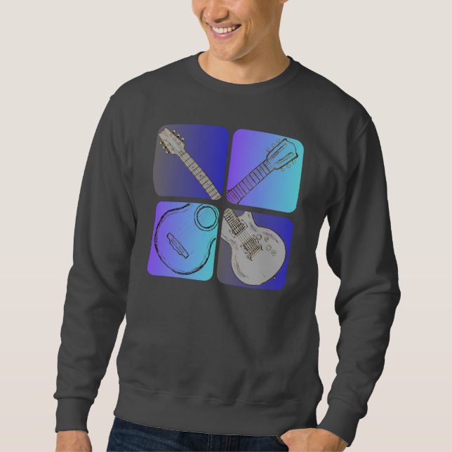 Guitar Style Cool Musician design Sweatshirt (Front)