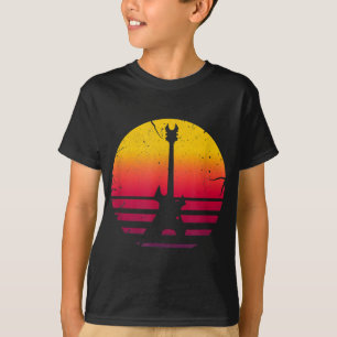 Guitar Sunset Electric Rock Music Lover Instrument T-Shirt