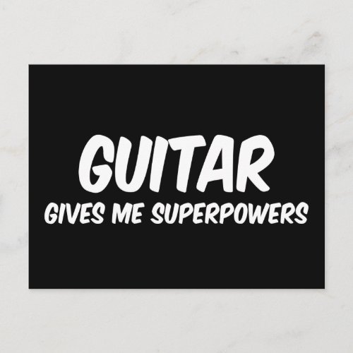 Guitar Superpowers Funny Superhero Music Postcard