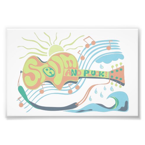 Guitar Surf beach life design Photo Print