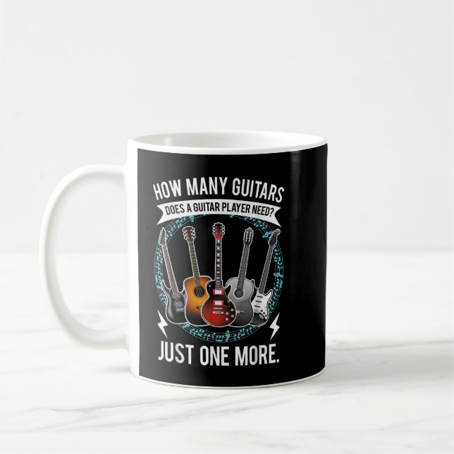 Guitar T How Many Guitars Gift For Guitar Player  Coffee Mug (Left)
