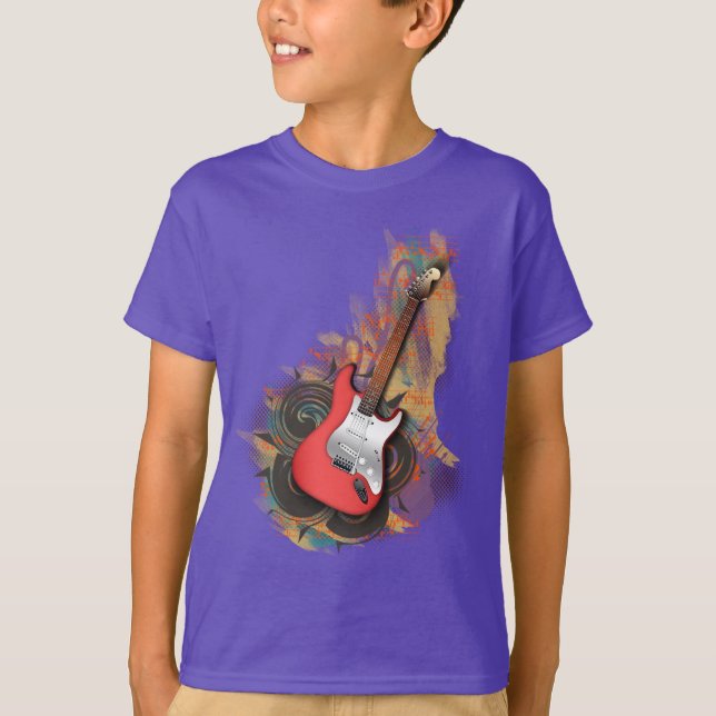 Guitar t-shirts for teens (Front)