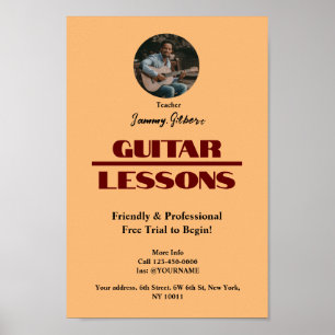 Guitar Teacher Advertising Poster